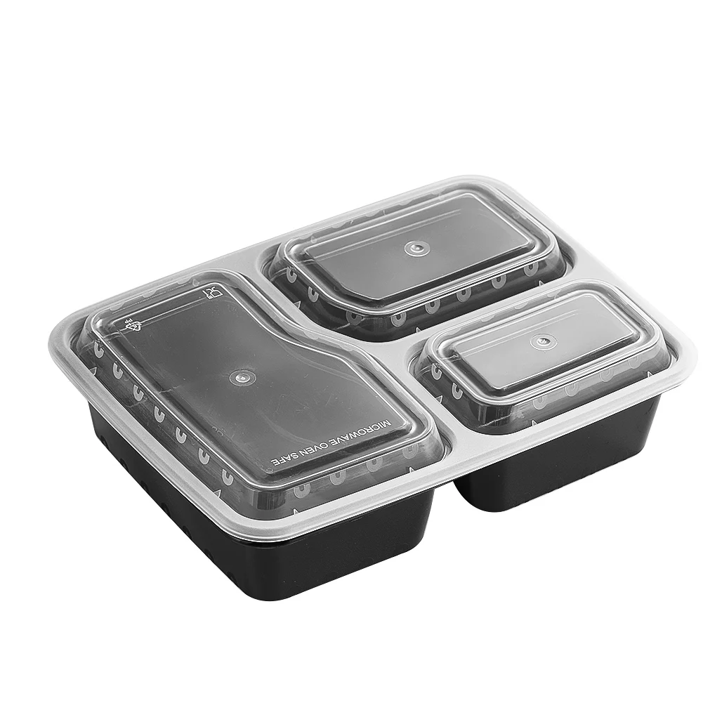 Food Storage Drawer Organizer - 7 Pack 3 Compartment Meal Prep