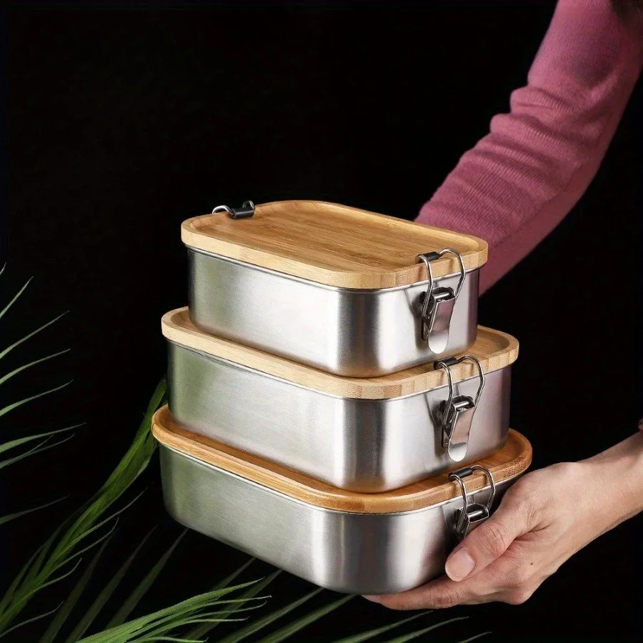 Food Storage Order - New 304 stainless steel bamboo lid