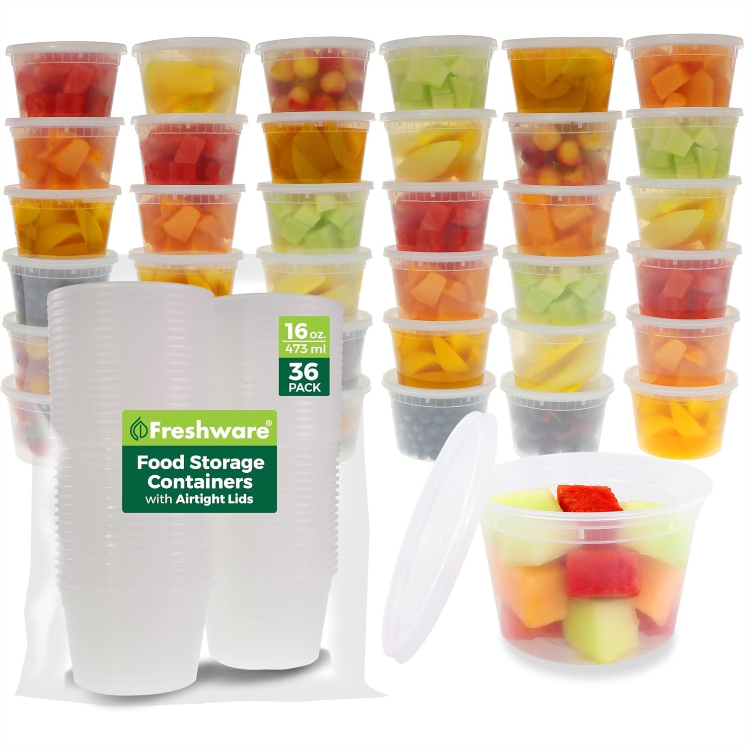 Food Storage Prep Containers - Plastic Food Storage Containers with Leakproof