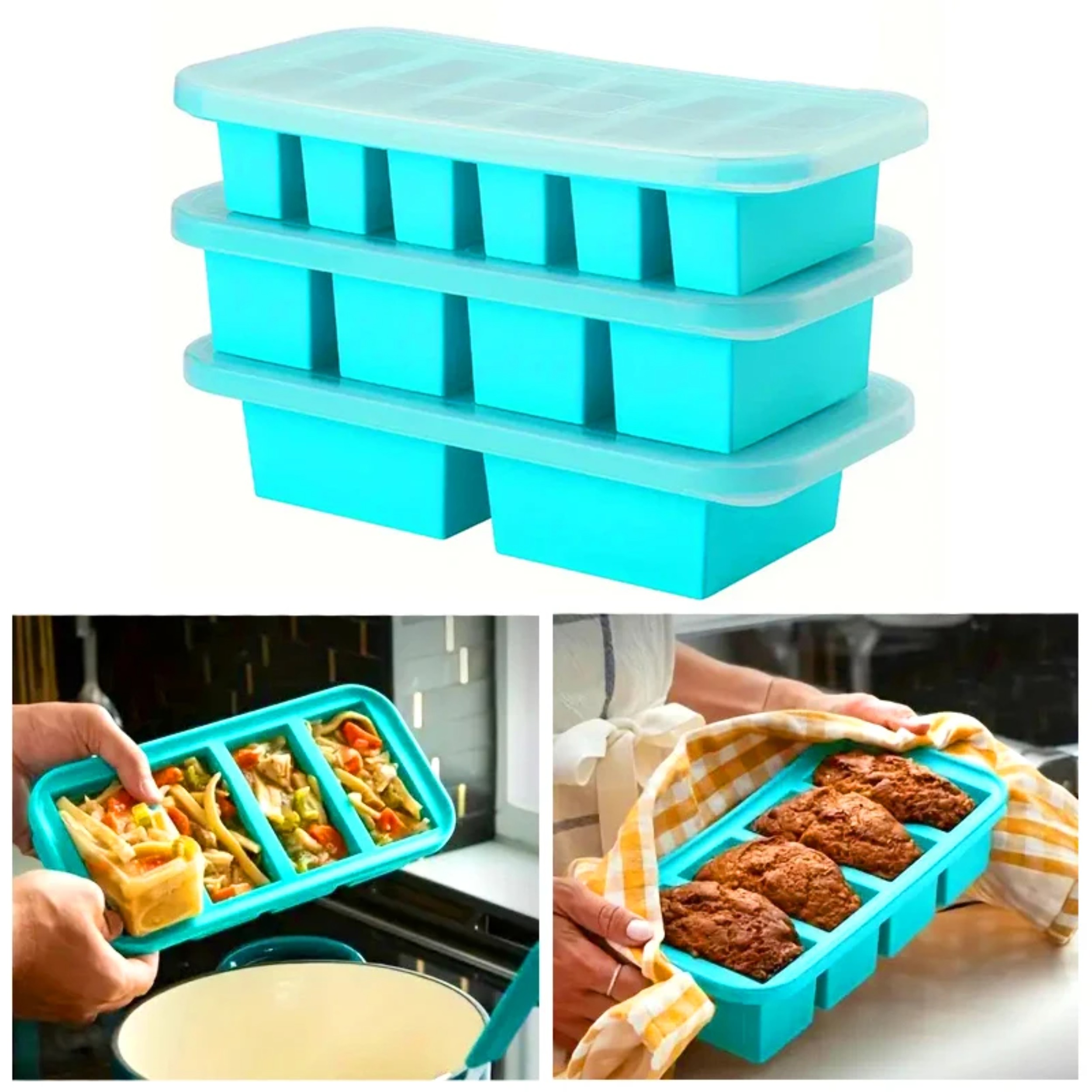 Food Storage Order - 1PC 2/4/6Grid Silicone Freezer Mold with