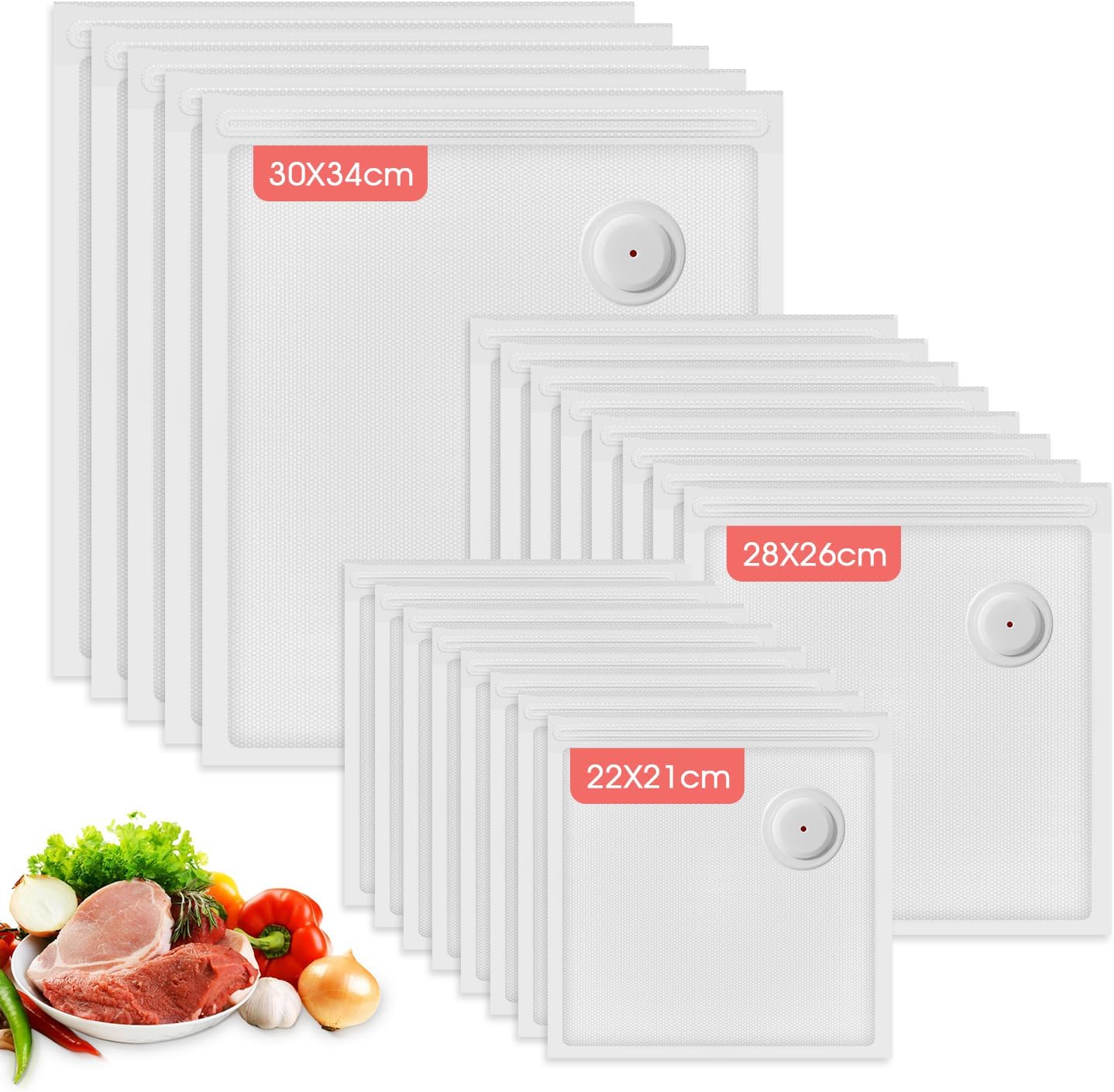 Food Storage Not Plastic - Reusable Vacuum Sealer Bags for Food