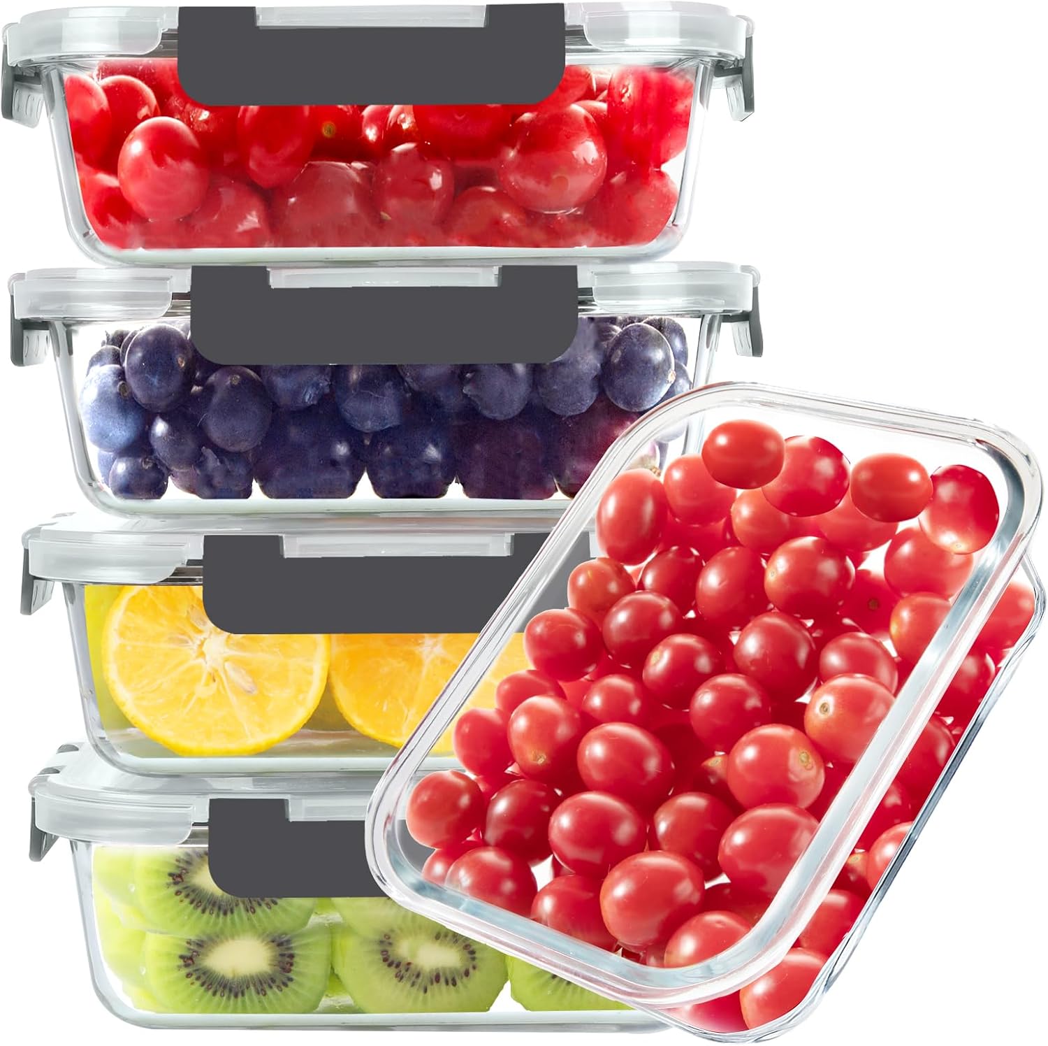 Food Storage Box Plastic - Glass Food Storage Containers, 5 Pack