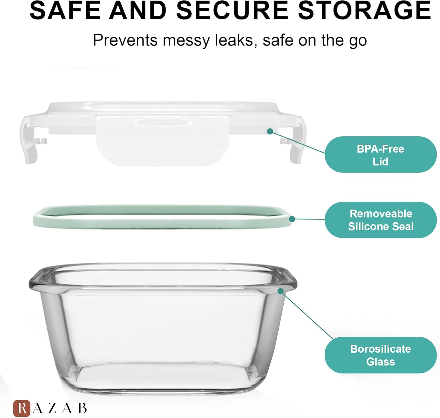 6 PC Square Glass Food Storage - Food Storage Prep Containers recensione e prezzo