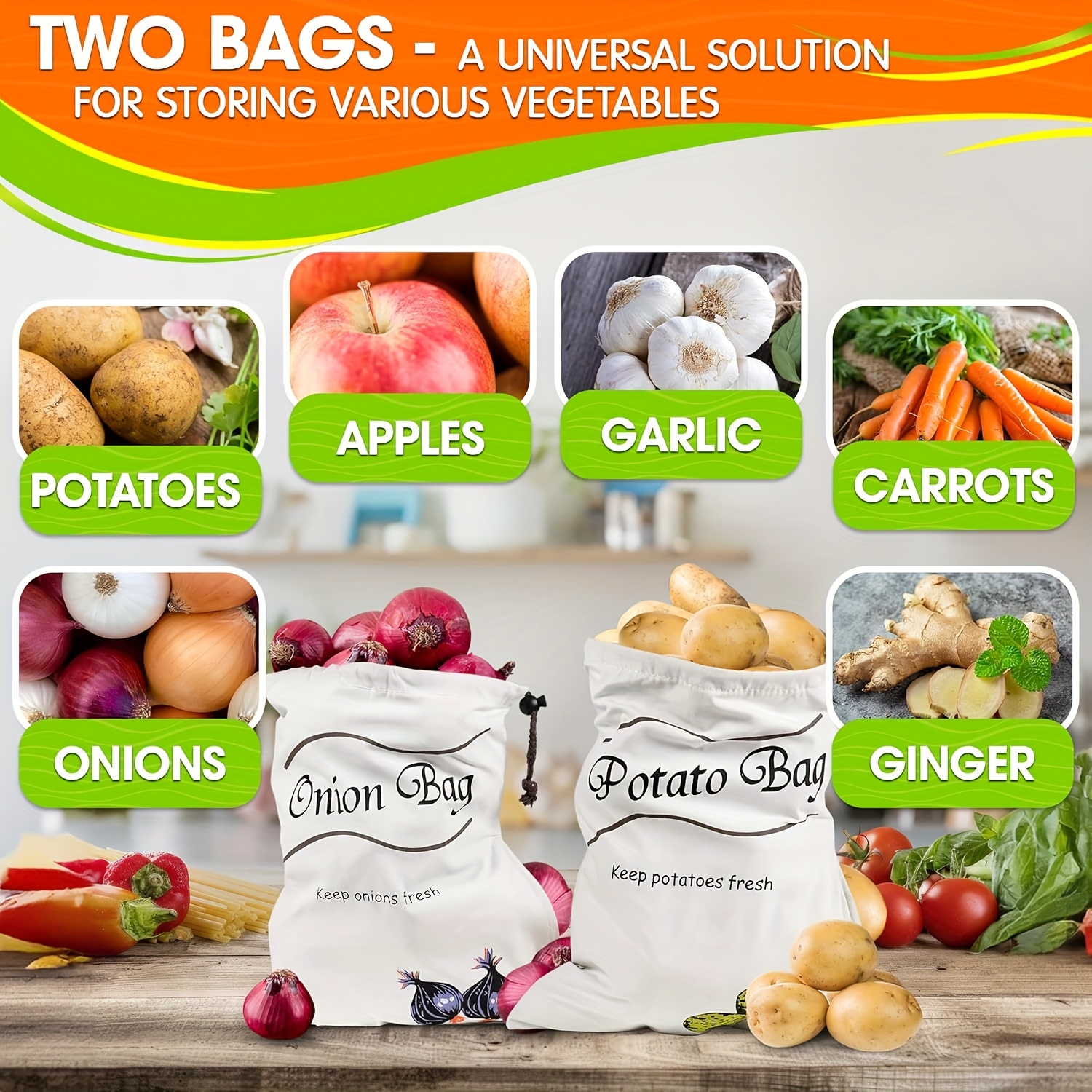 2pcs Reusable Vegetable Storag - Food Storage In Roots recensione e prezzo