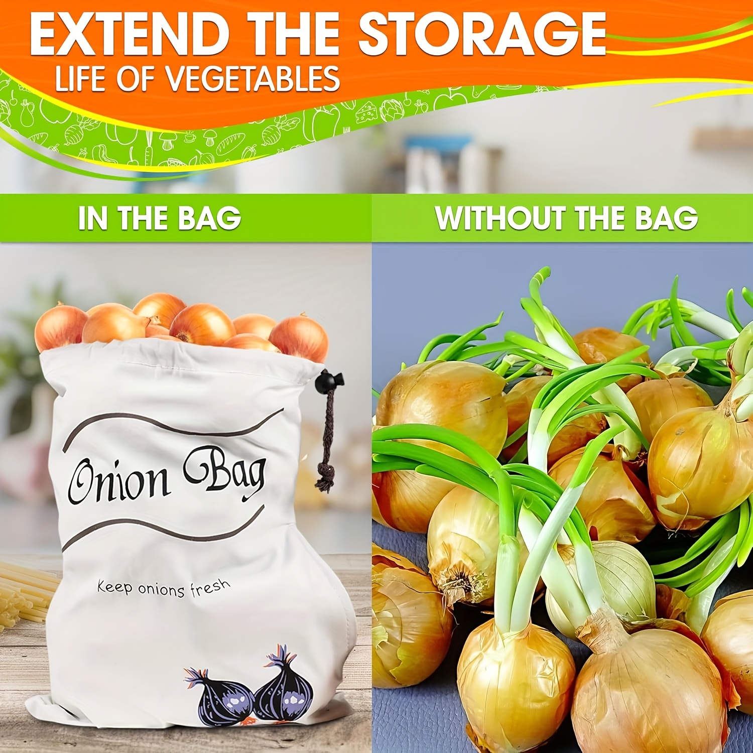 2pcs Reusable Vegetable Storag - Food Storage In Roots recensione e prezzo