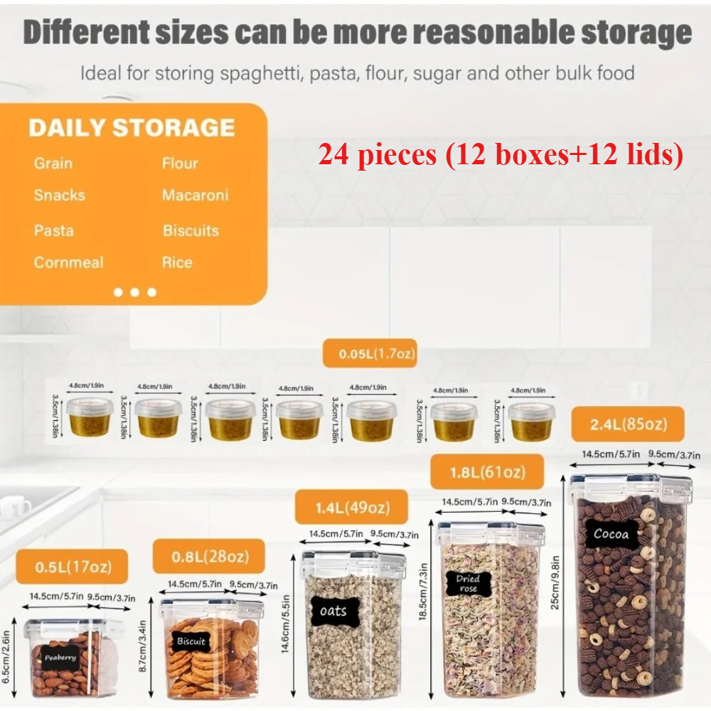 24Pcs Food Storage Containers  - Food Storage Drawer Organizer recensione e prezzo