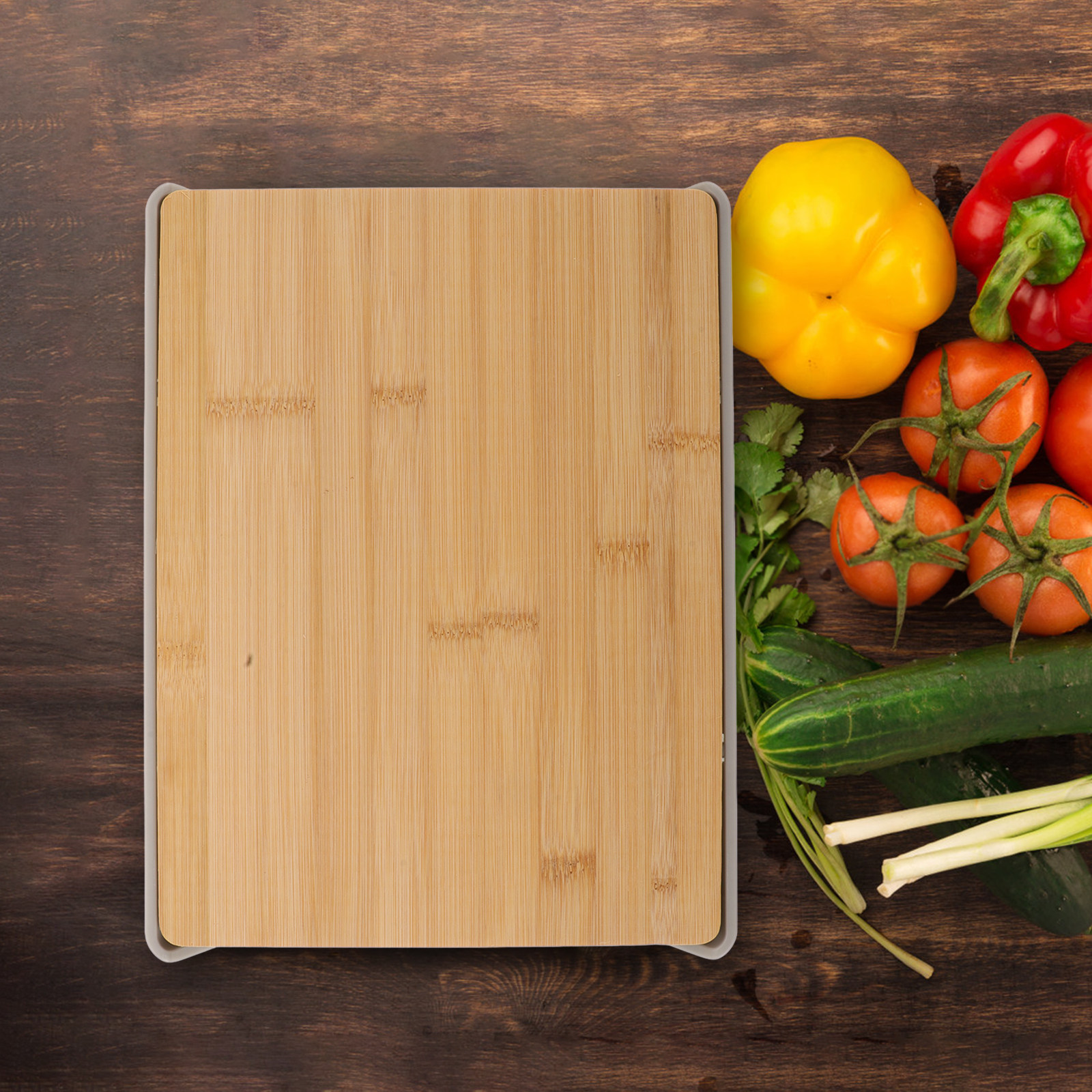 Bamboo Cutting Board with Pull - Food Storage Plastic recensione e prezzo