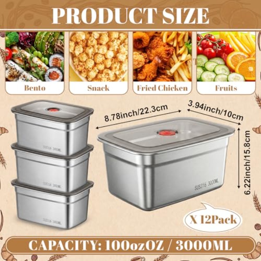 Kitchen use stainless steel fo - Food Storage Prep Containers recensione e prezzo