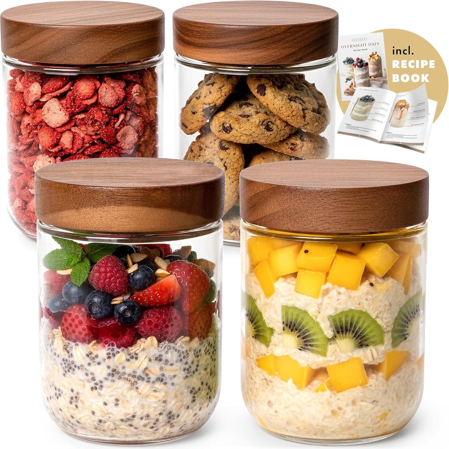 Overnight Oats Containers with - Food Storage Prep Containers recensione e prezzo