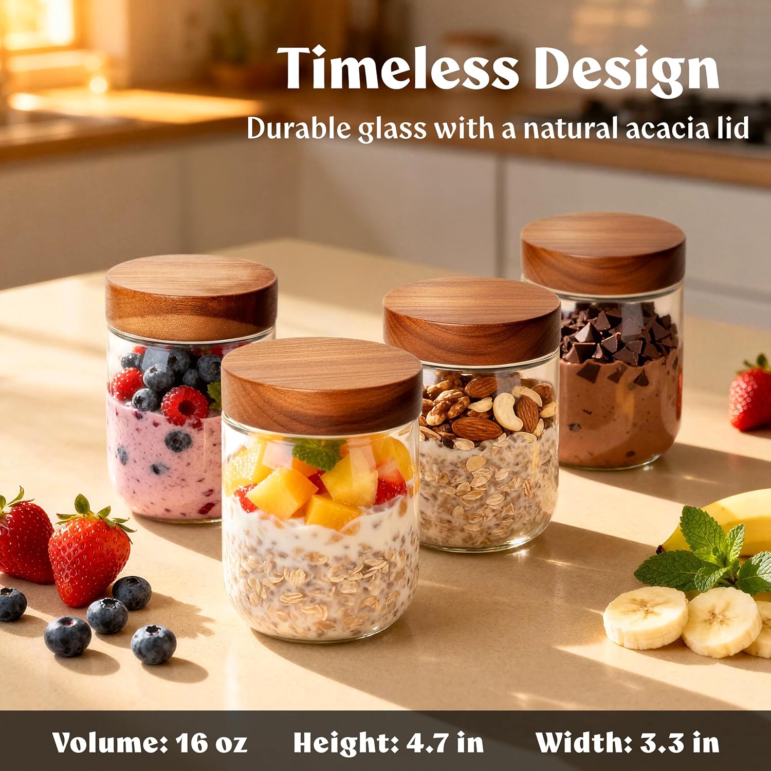 Overnight Oats Containers with - Food Storage Prep Containers recensione e prezzo