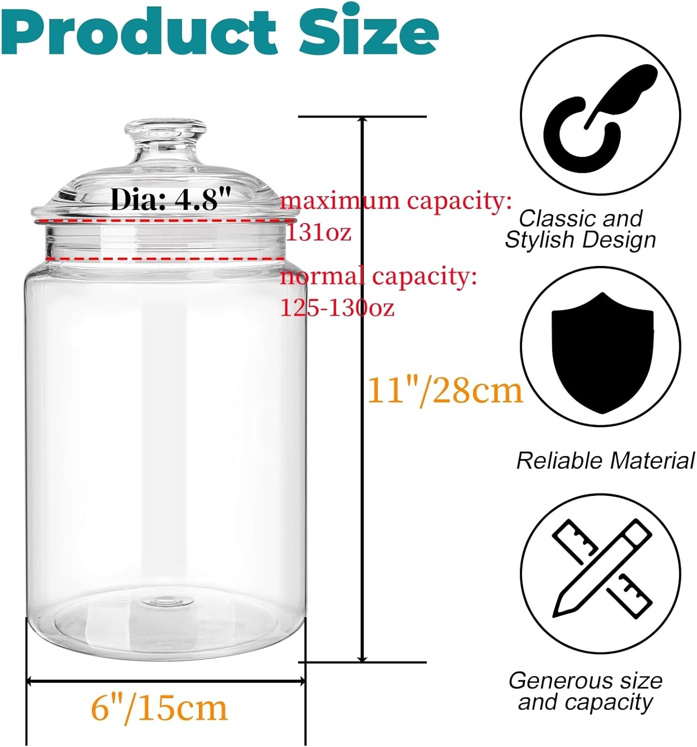 2 Pack 130 oz Large Cookie Jar - Food Storage Airtight recensione e prezzo