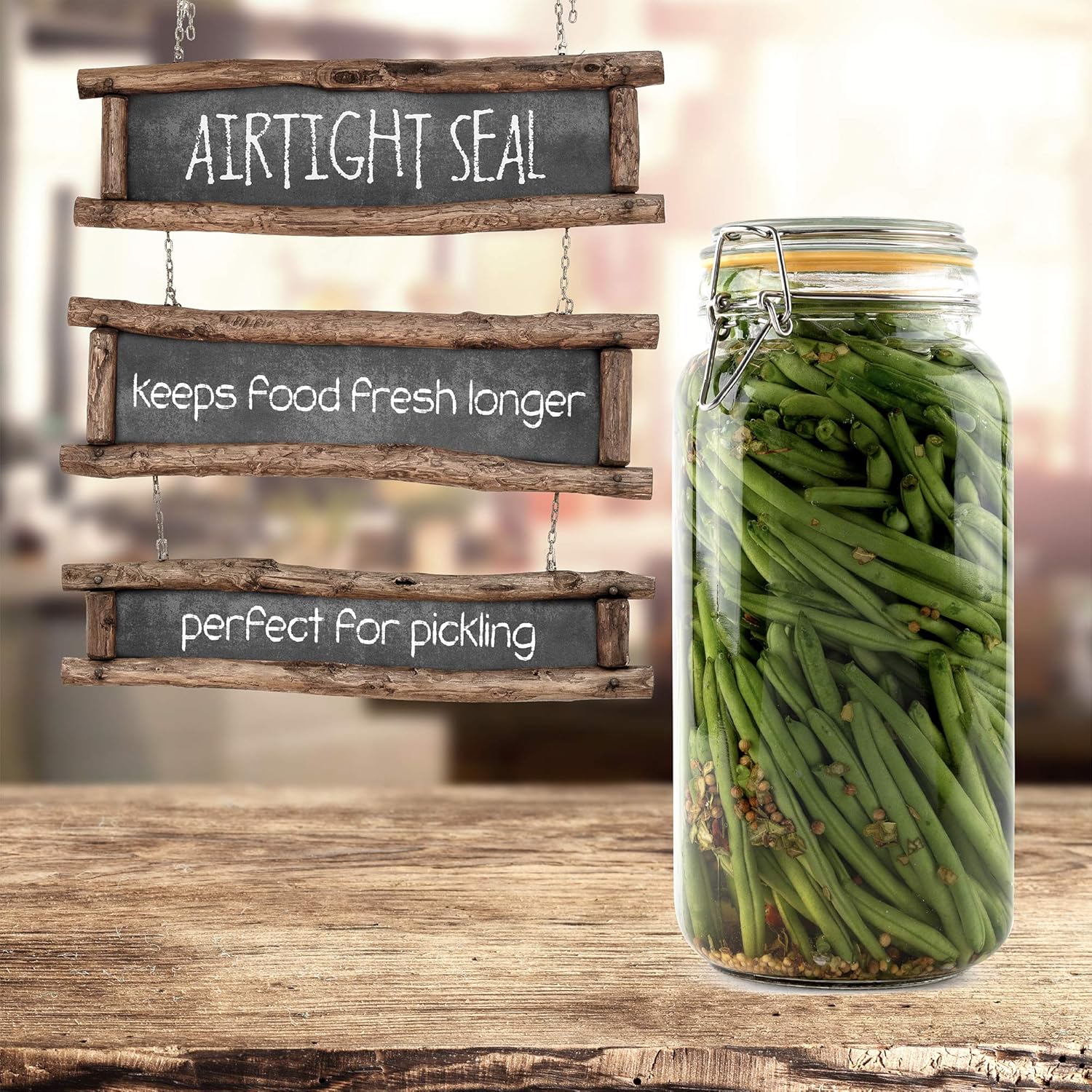Glass Jars with Lids 67 oz Foo - Food Storage Airtight recensione e prezzo