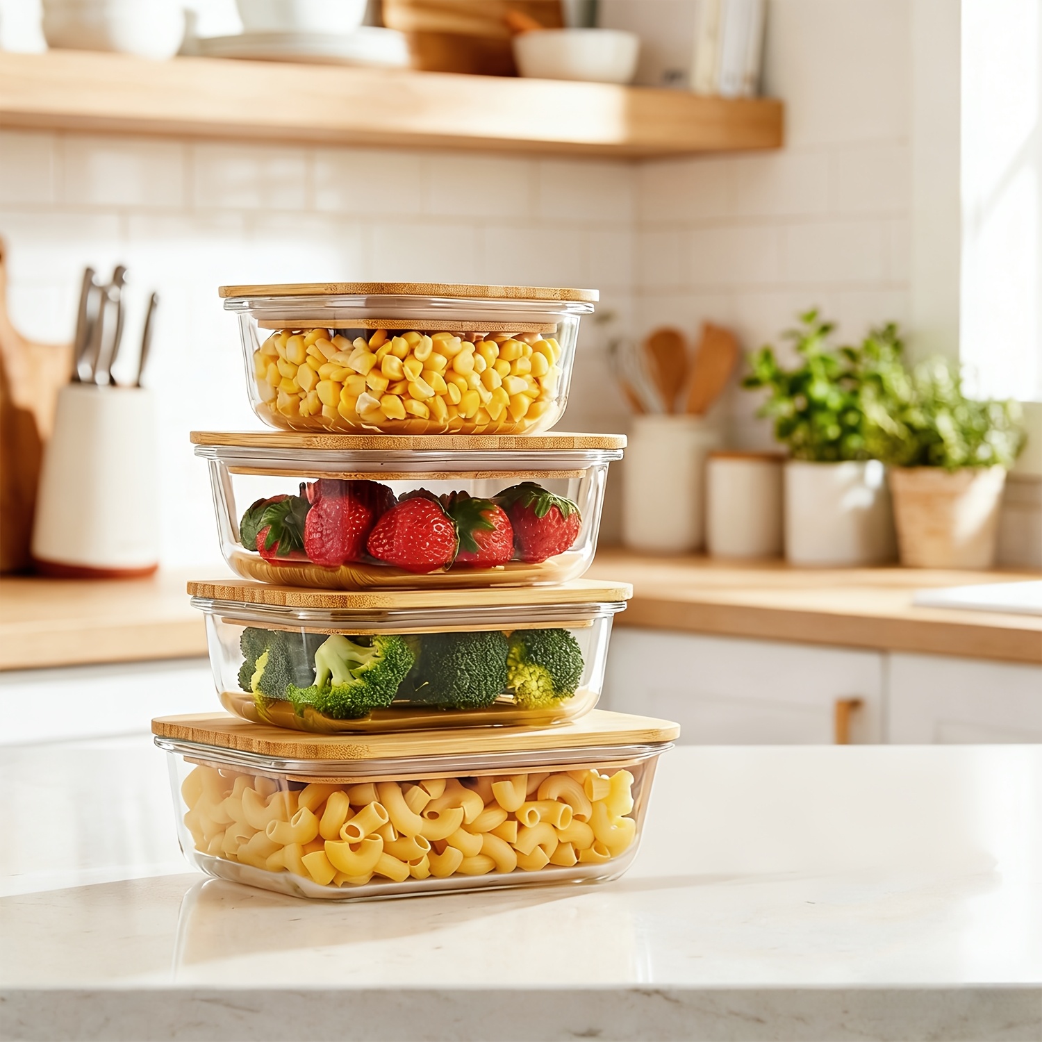 8pcs(4pcs Containers And 4pcs  - Food Storage Prep Containers recensione e prezzo