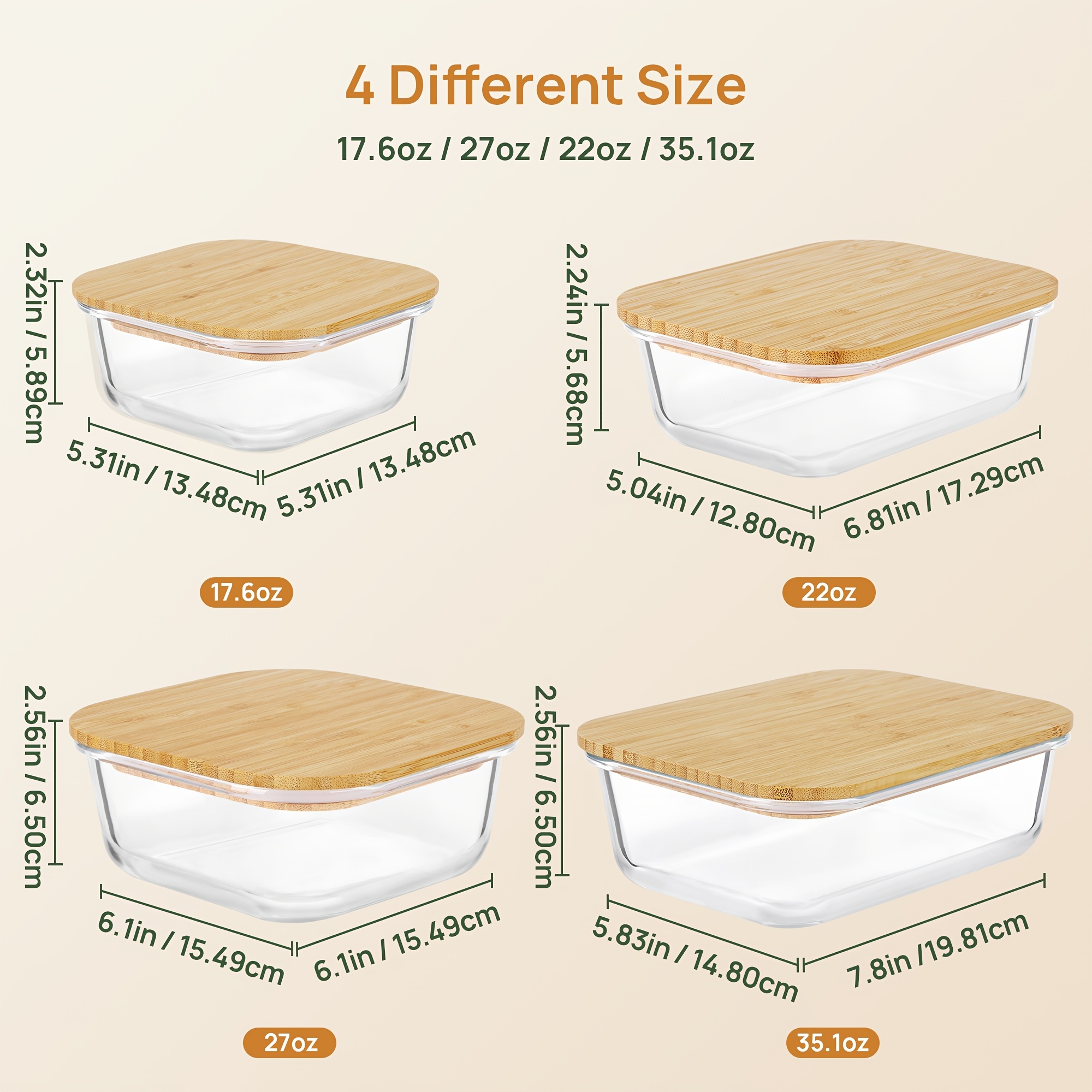 8pcs(4pcs Containers And 4pcs  - Food Storage Prep Containers recensione e prezzo