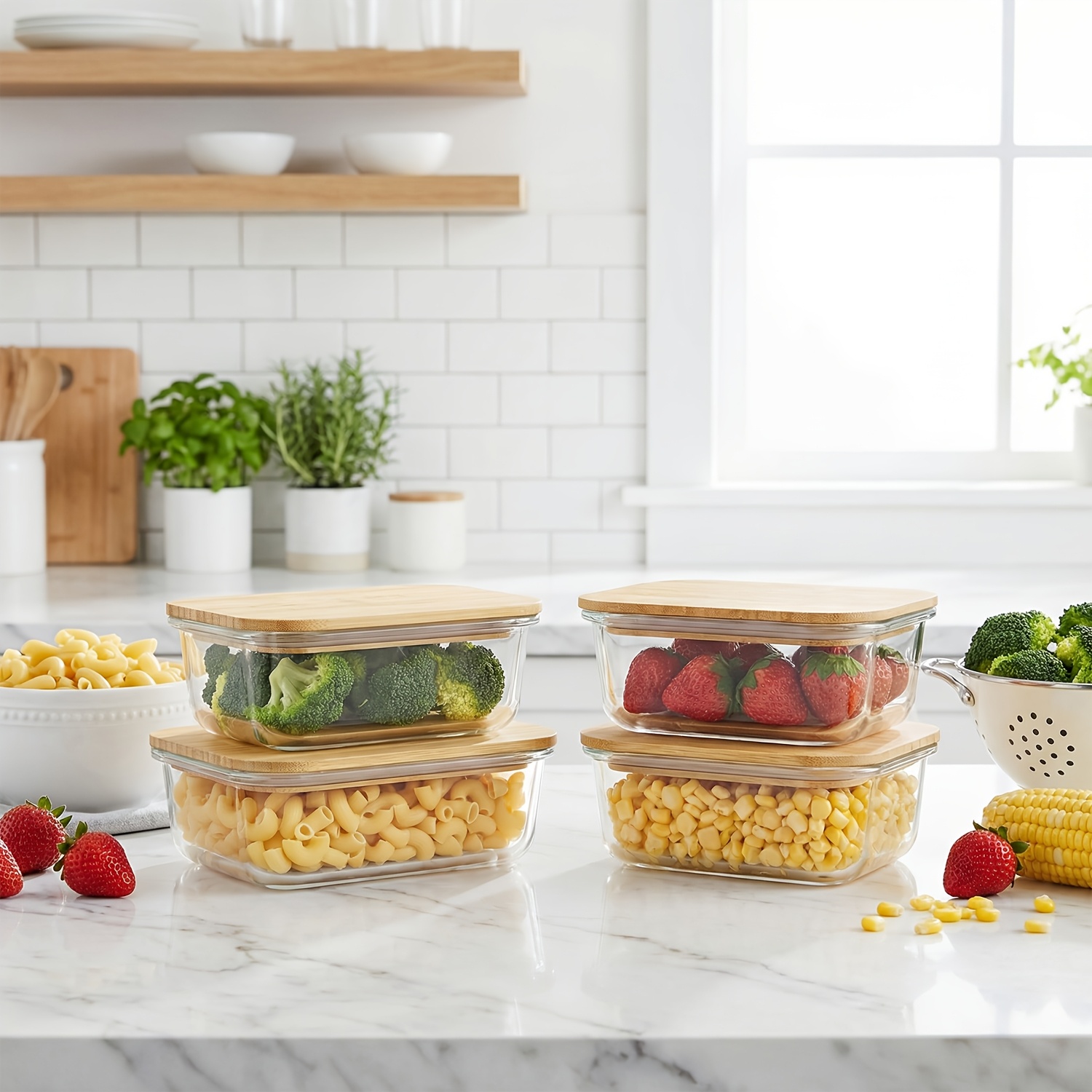 8pcs(4pcs Containers And 4pcs  - Food Storage Prep Containers recensione e prezzo