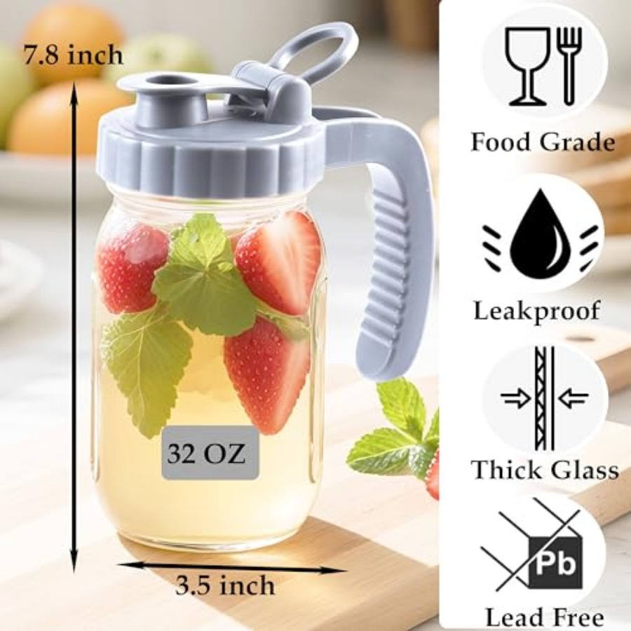 Glass Mason Jar Pitchers With  - Mason Jar Wide Mouth recensione e prezzo