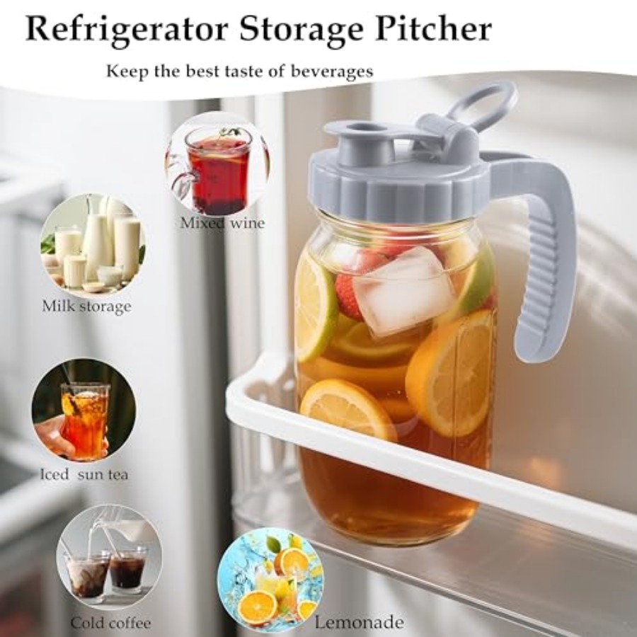 Glass Mason Jar Pitchers With  - Mason Jar Wide Mouth recensione e prezzo