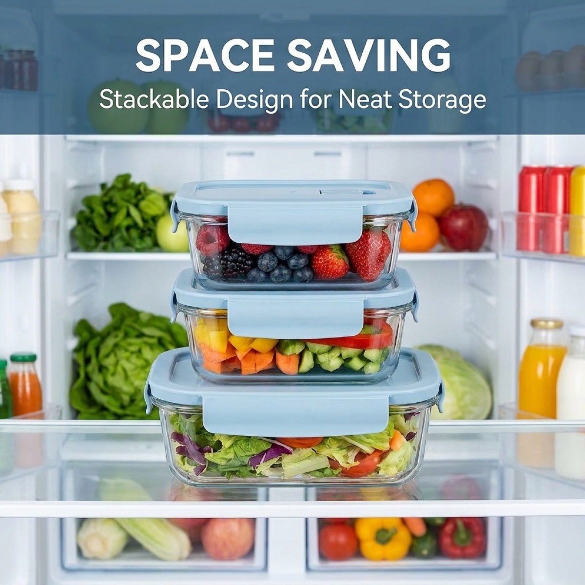 Sky Blue Glass Food Storage Co - Food Storage Prep Containers recensione e prezzo