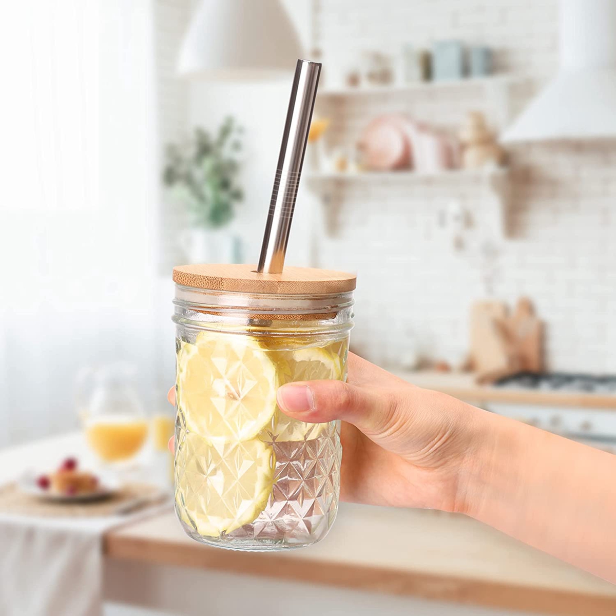 62/68/70/86mm Reusable Bamboo  - Mason Jar Wide Mouth recensione e prezzo