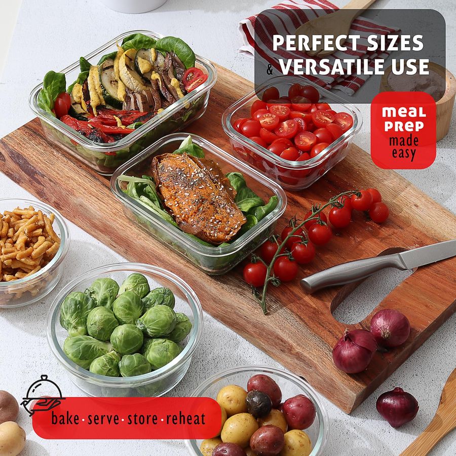48pc Glass Storage Containers  - Food Storage Prep Containers recensione e prezzo