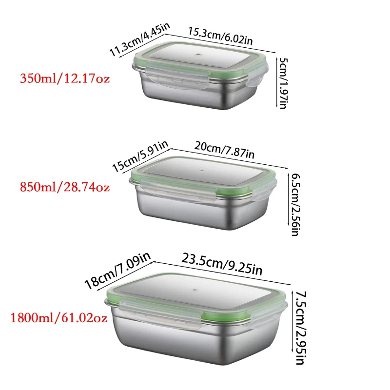 304 Stainless Steel Lunch Box  - Food Storage Drawer Organizer recensione e prezzo