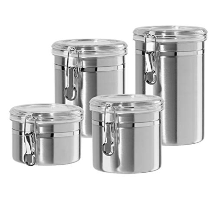 Set of 4 Stainless Steel Kitch - Food Storage Plastic recensione e prezzo