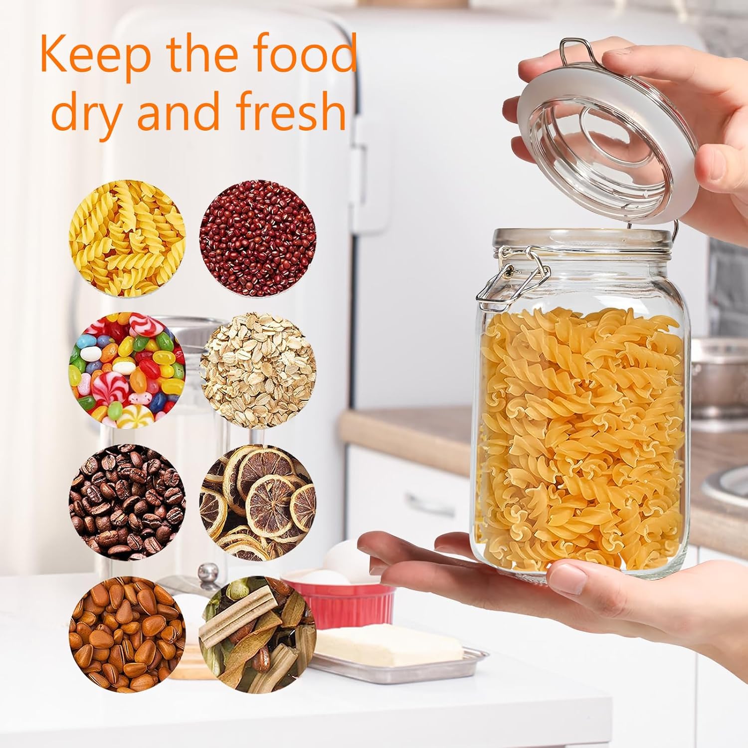 Clear Food Storage Jars 50oz S - Food Storage Airtight recensione e prezzo