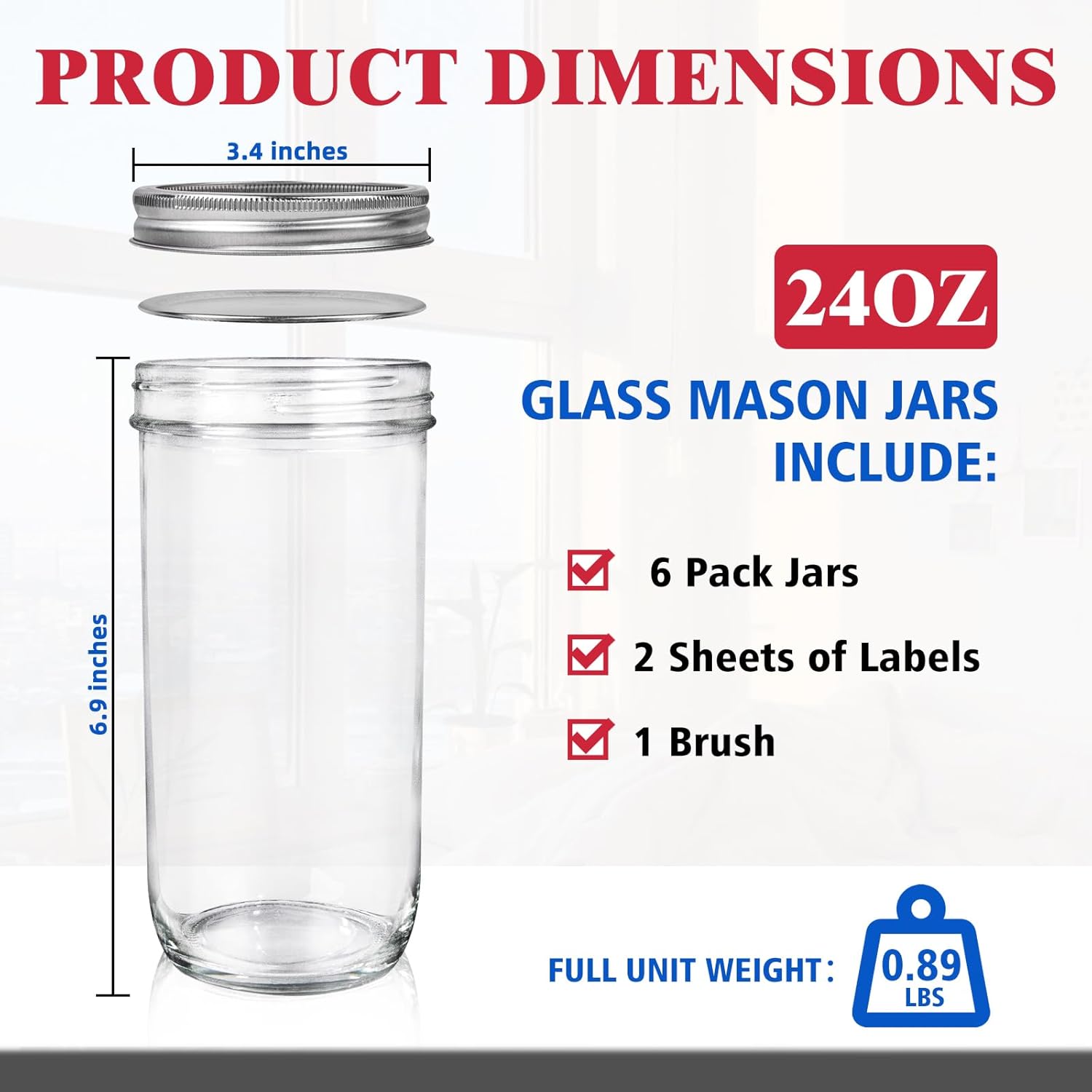 Jars Wide Mouth 6 Pack, 24oz G - Food Storage Airtight recensione e prezzo
