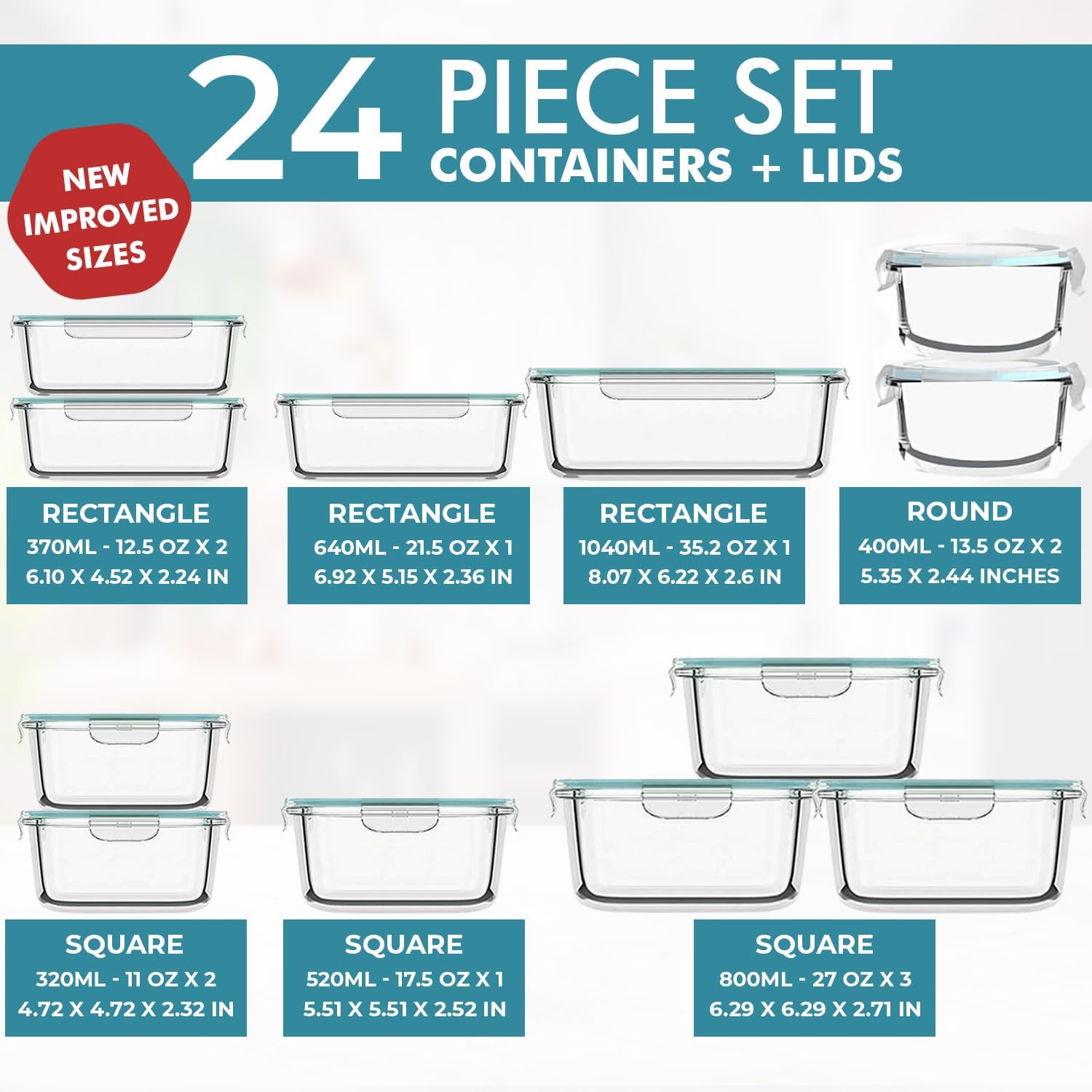 24 Pc Airtight Glass Food Stor - Food Storage Prep Containers recensione e prezzo
