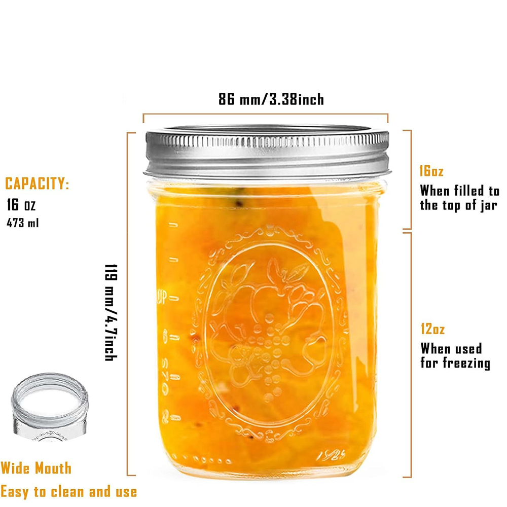 16oz Wide Mouth Mason Jars wit - Mason Jar Wide Mouth recensione e prezzo