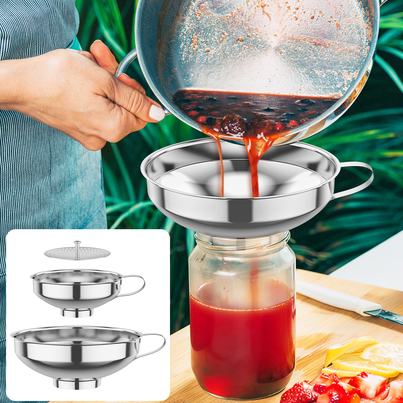 3Pack Canning Funnel with Stra - Mason Jar Wide Mouth recensione e prezzo