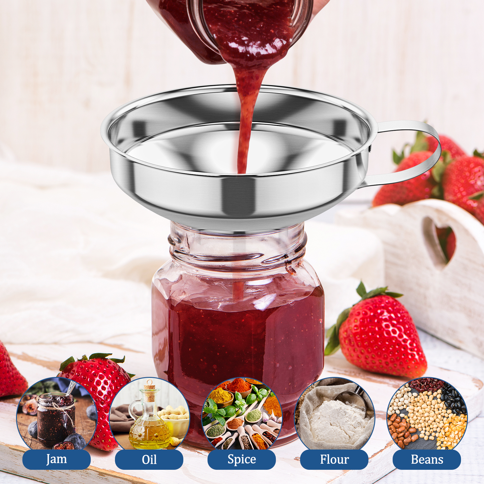 3Pack Canning Funnel with Stra - Mason Jar Wide Mouth recensione e prezzo