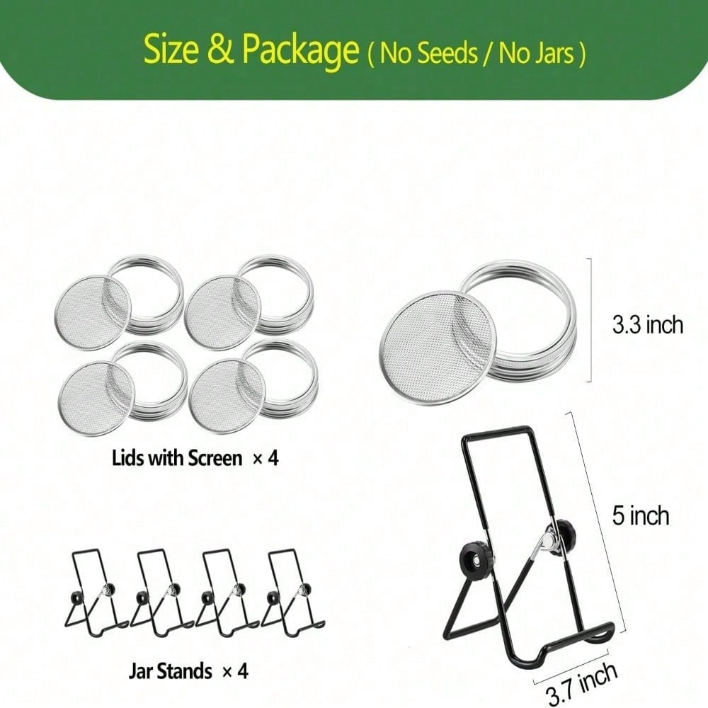 9pcs Sprouting Lids Growing Ki - Mason Jar Wide Mouth recensione e prezzo