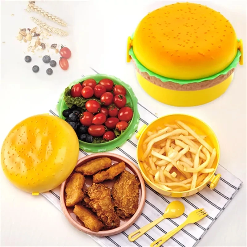 Hamburger Lunch Box Double Tie - Food Storage Drawer Organizer recensione e prezzo