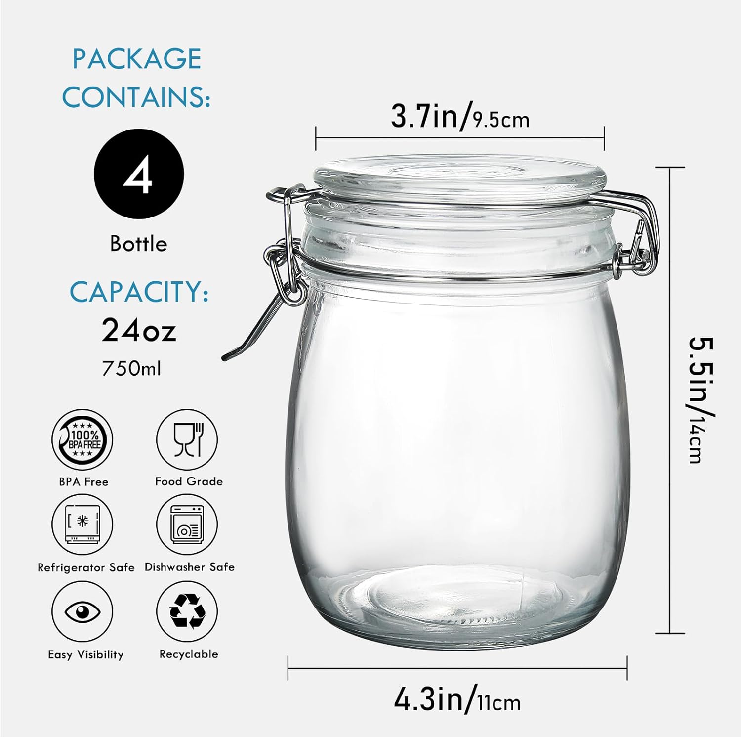 24oz Food Storage Canister Gla - Food Storage Airtight recensione e prezzo