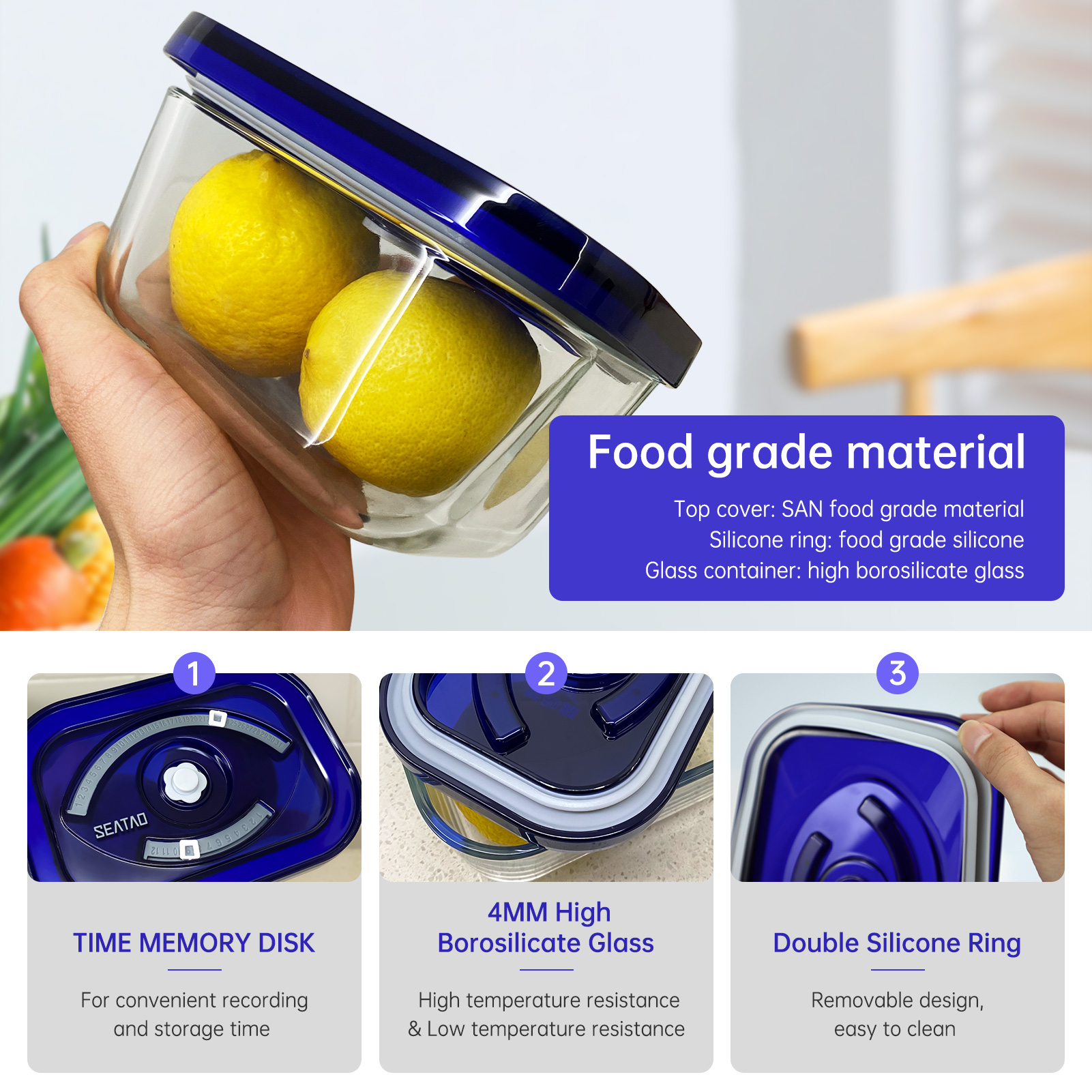 SEATAO Glass Food Storage Cont - Food Storage Order recensione e prezzo