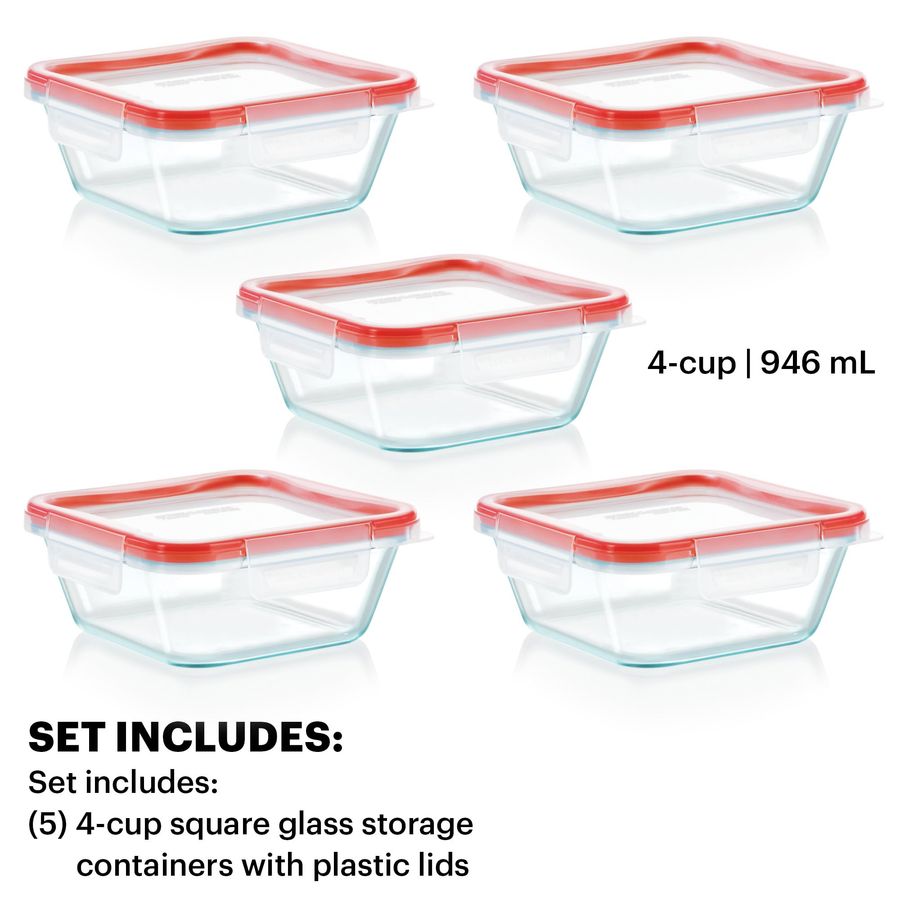 Freshlock 5Pack, 4 Cup Glass F - Food Storage Prep Containers recensione e prezzo