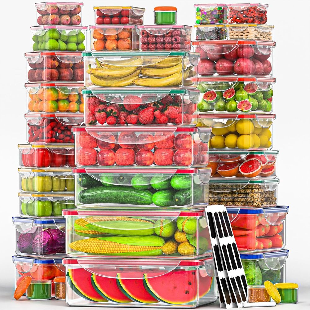 70 Pcs Large Food Storage Cont - Food Storage Plastic recensione e prezzo