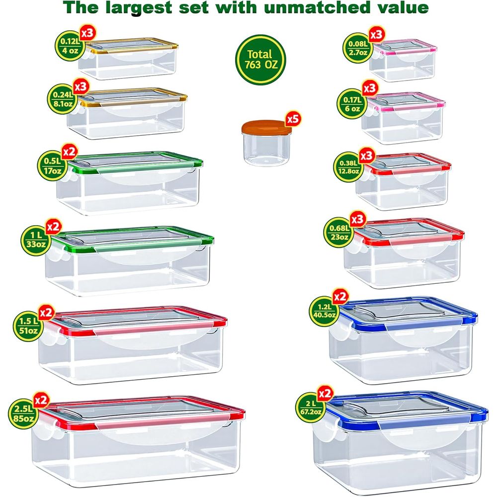 70 Pcs Large Food Storage Cont - Food Storage Plastic recensione e prezzo