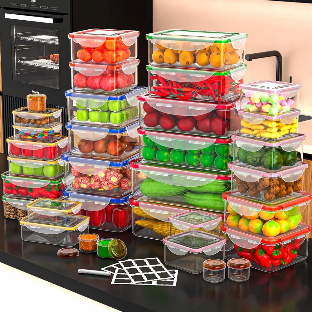 70 Pcs Large Food Storage Cont - Food Storage Plastic recensione e prezzo
