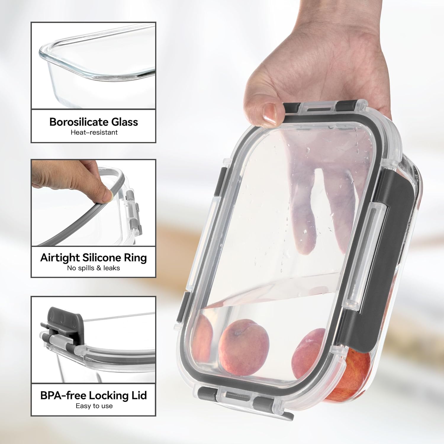 Glass Food Storage Containers, - Food Storage Box Plastic recensione e prezzo